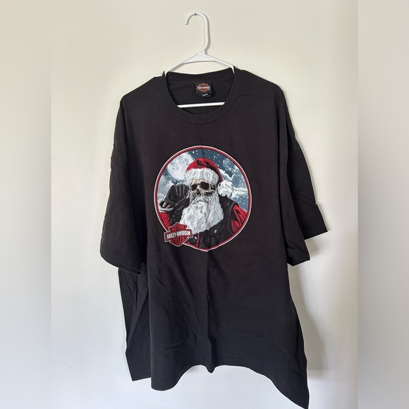 Santa Skull Rocky’s Harley Davidson Tshirt - Picture 1 of 7